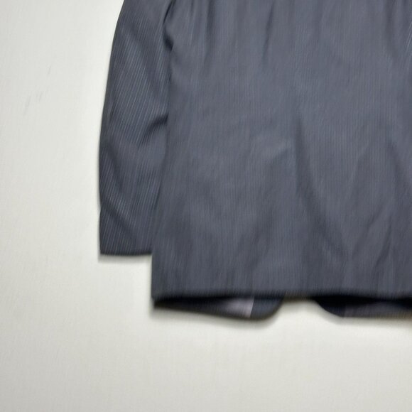 Calvin Klein Mens Wool Pinstripe Blazer Suit Jacket Gray Size 38R France Prep - Picture 15 of 15